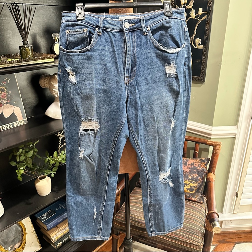 Almost Famous Distressed High-Rise Skinny Jeans – Junior Size 9